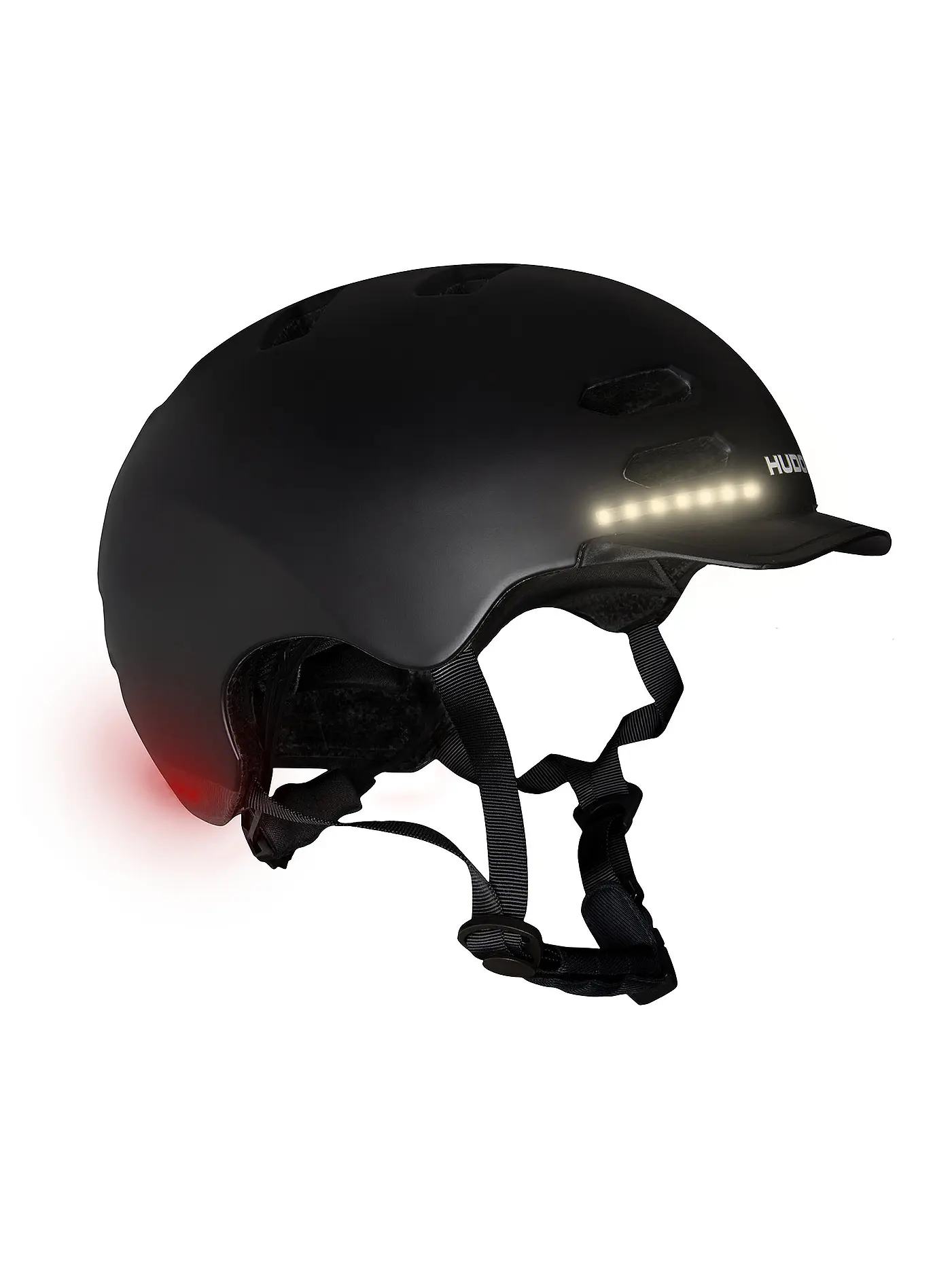 HUDORA | Skaterhelm LED, schwarz Größe M | 